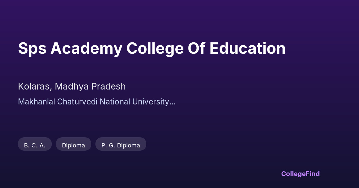 sps academy college of education