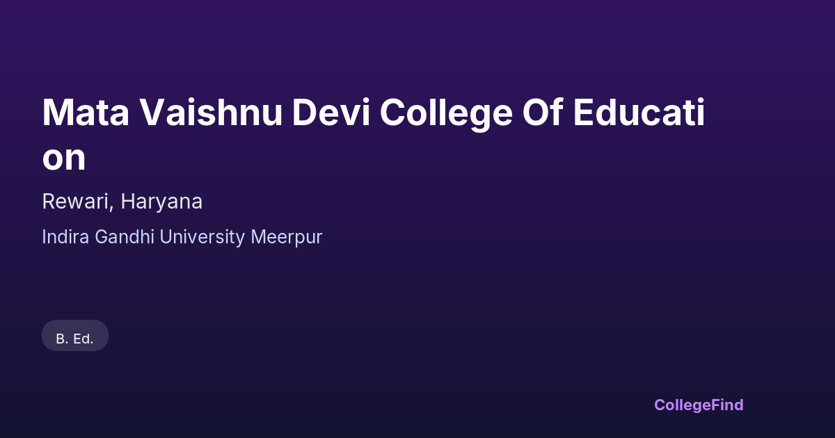 mata vaishnu devi college of education