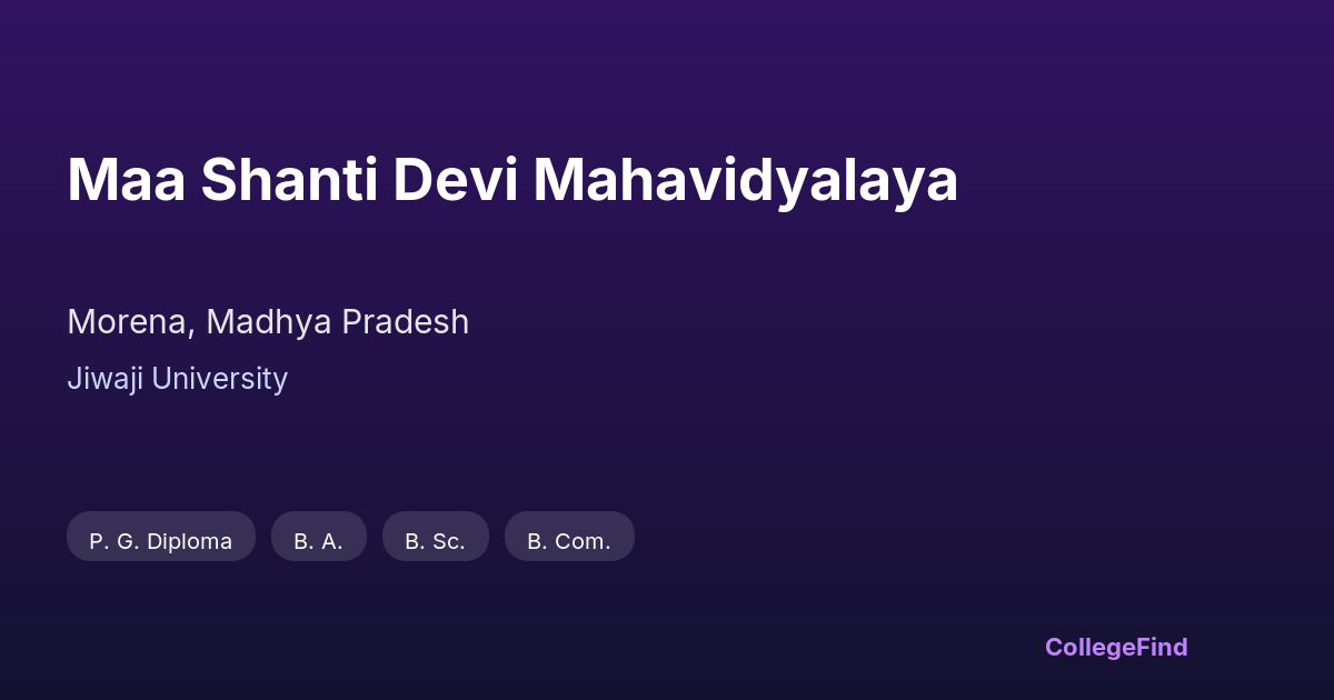 maa shanti devi mahavidyalaya