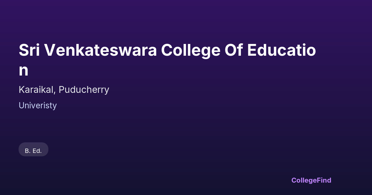 sri venkateswara college of education