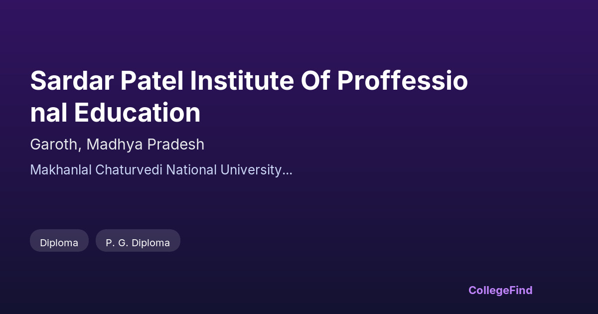 sardar patel institute of proffessional education