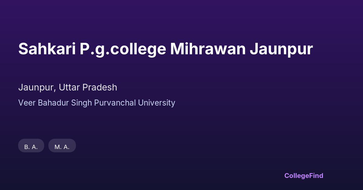 sahkari p.g.college mihrawan jaunpur