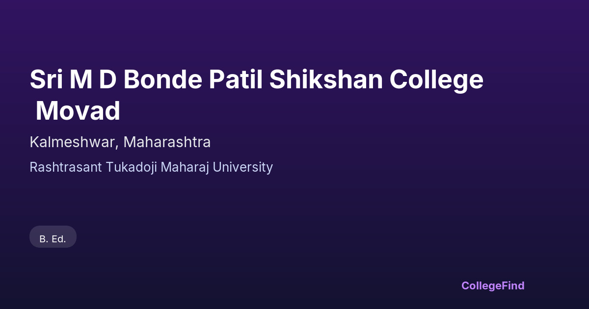 sri m d bonde patil shikshan college movad