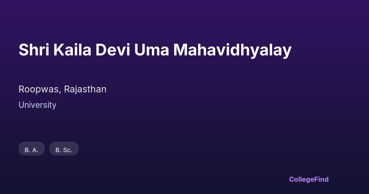 shri kaila devi uma mahavidhyalay