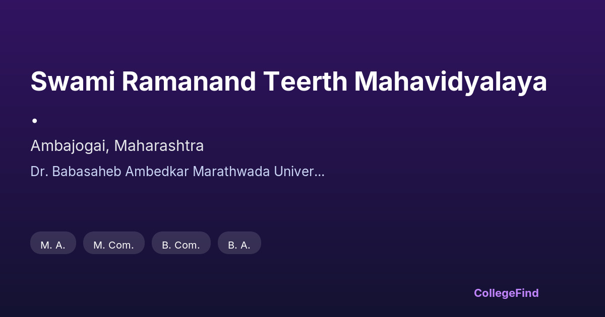 swami ramanand teerth mahavidyalaya .
