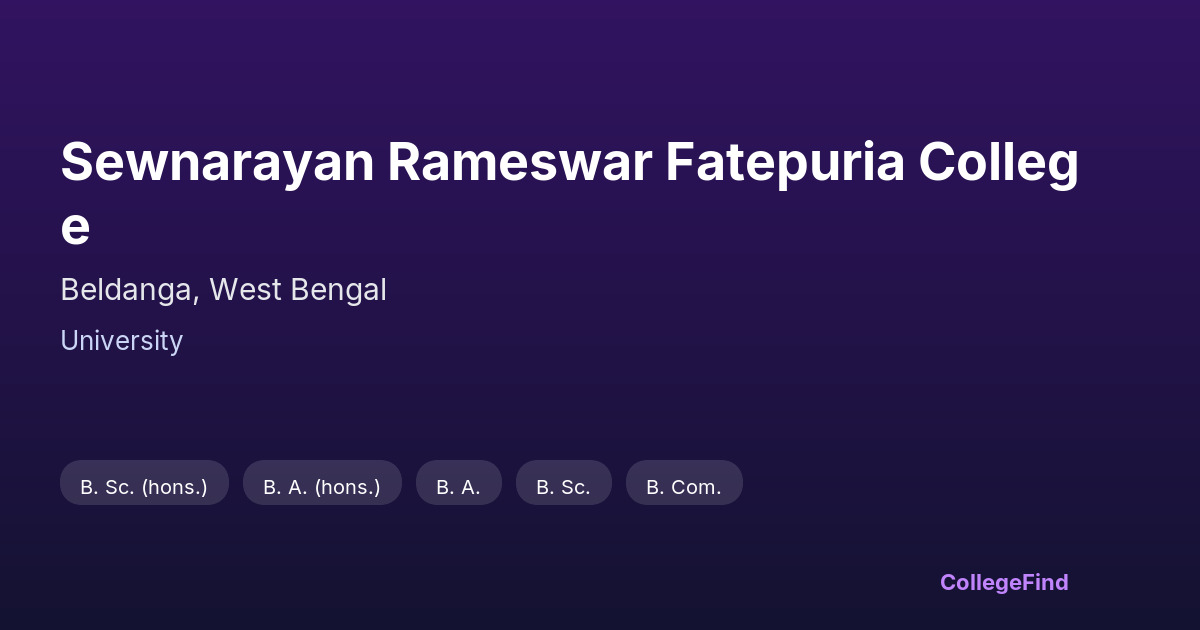 sewnarayan rameswar fatepuria college
