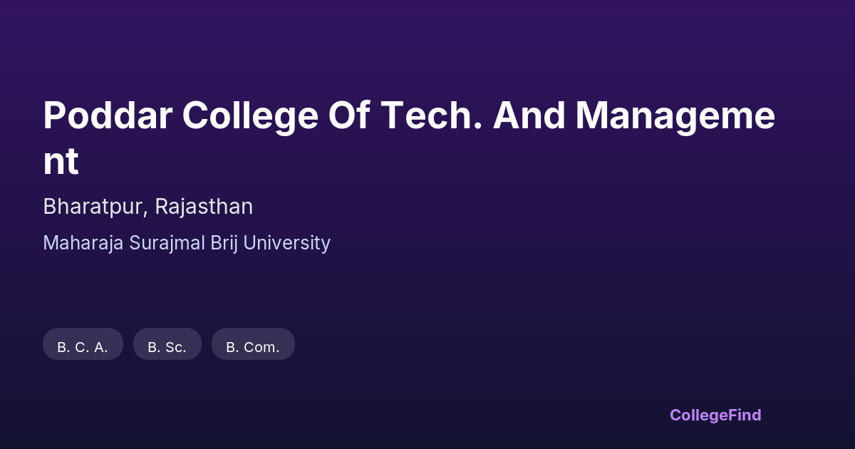 poddar college of tech. and management