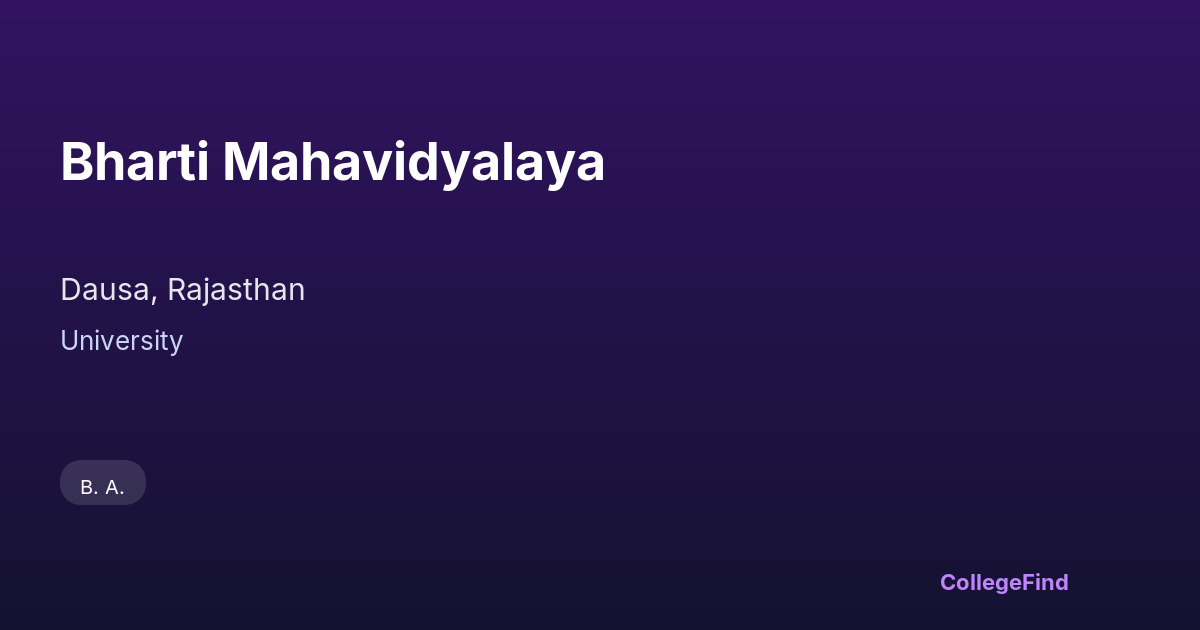 bharti mahavidyalaya