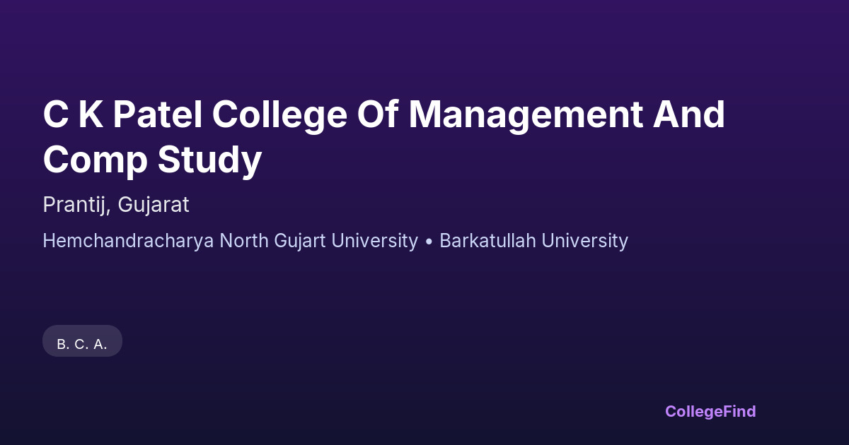 c k patel college of management and comp study