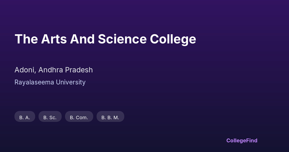 the arts and science college