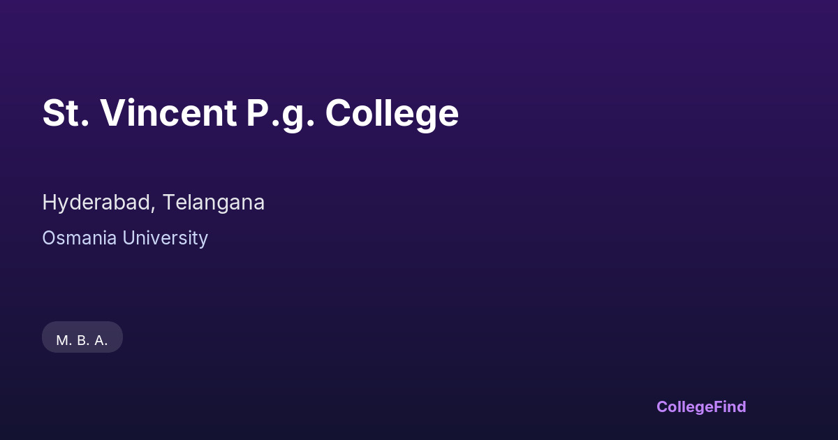 st. vincent p.g. college
