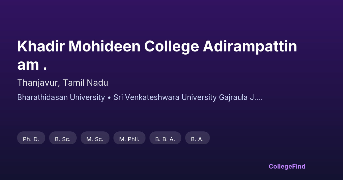 khadir mohideen college adirampattinam .