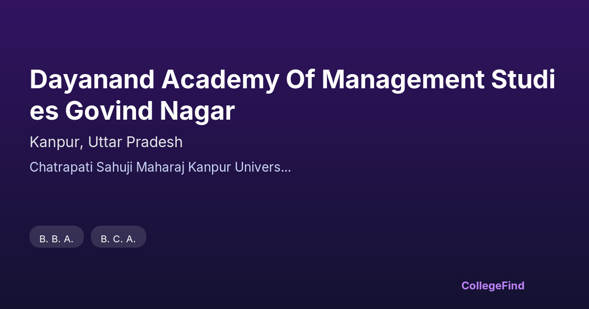 dayanand academy of management studies govind nagar
