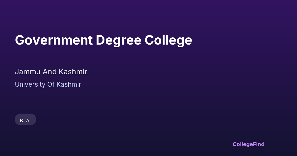 government degree college