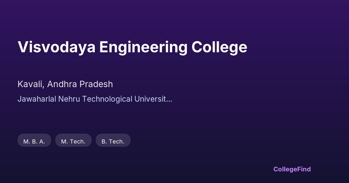 visvodaya engineering college
