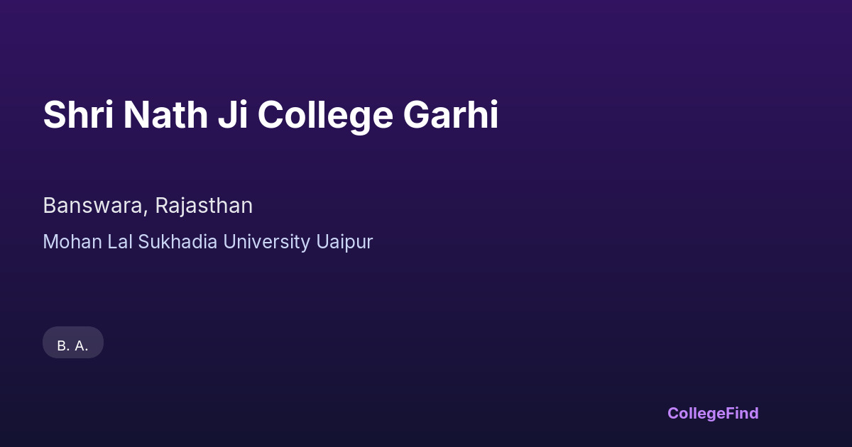 shri nath ji college garhi