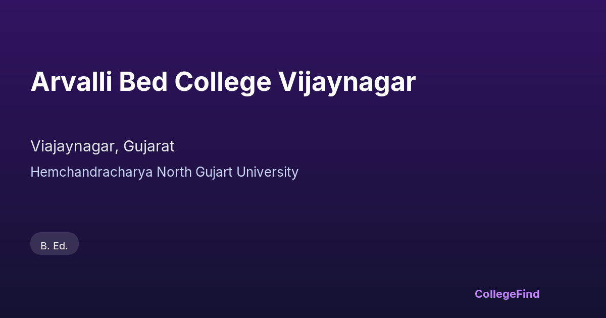 arvalli bed college vijaynagar