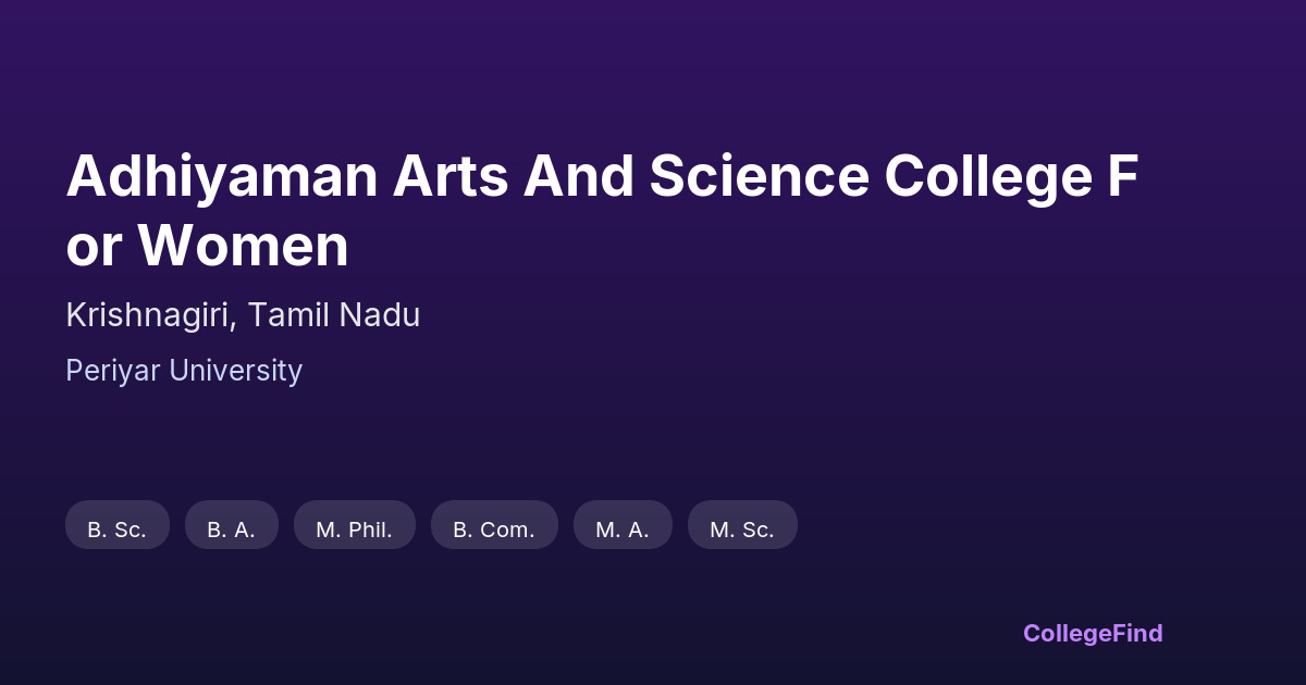 adhiyaman arts and science college for women