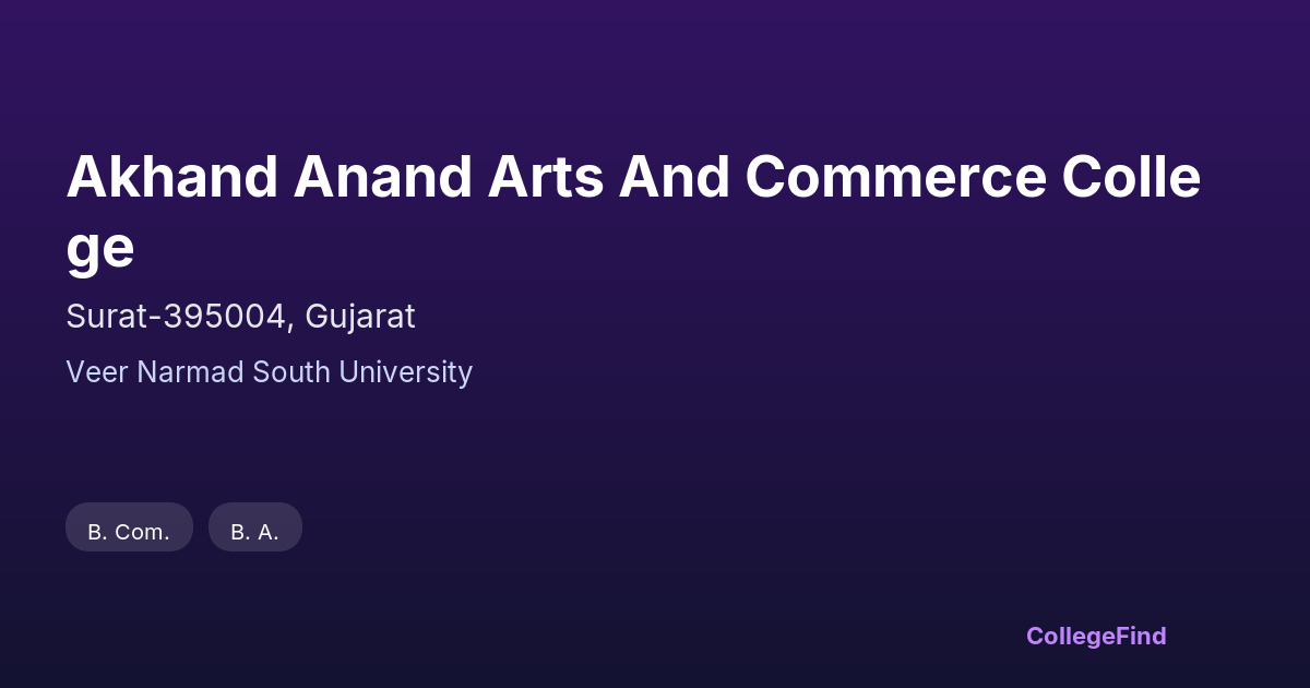 akhand anand arts and commerce college