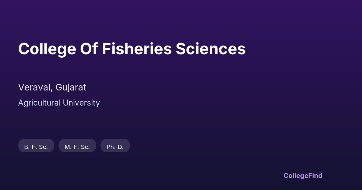 college of fisheries sciences