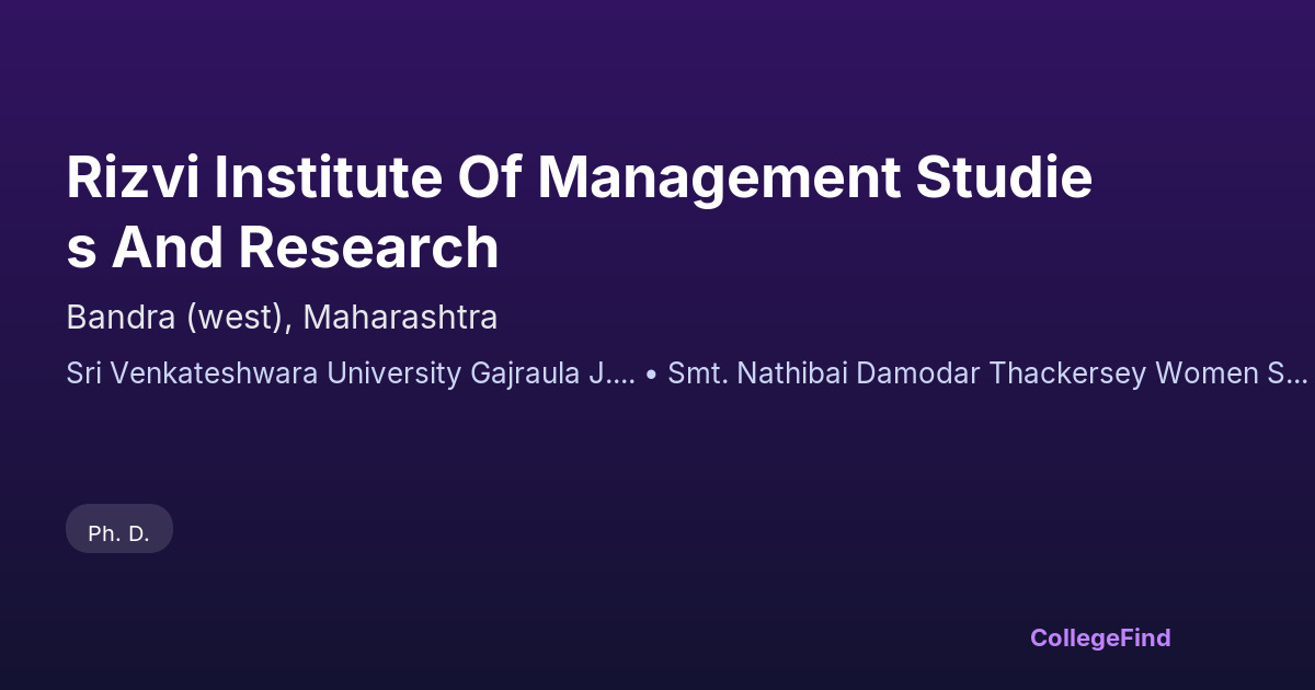 rizvi institute of management studies and research