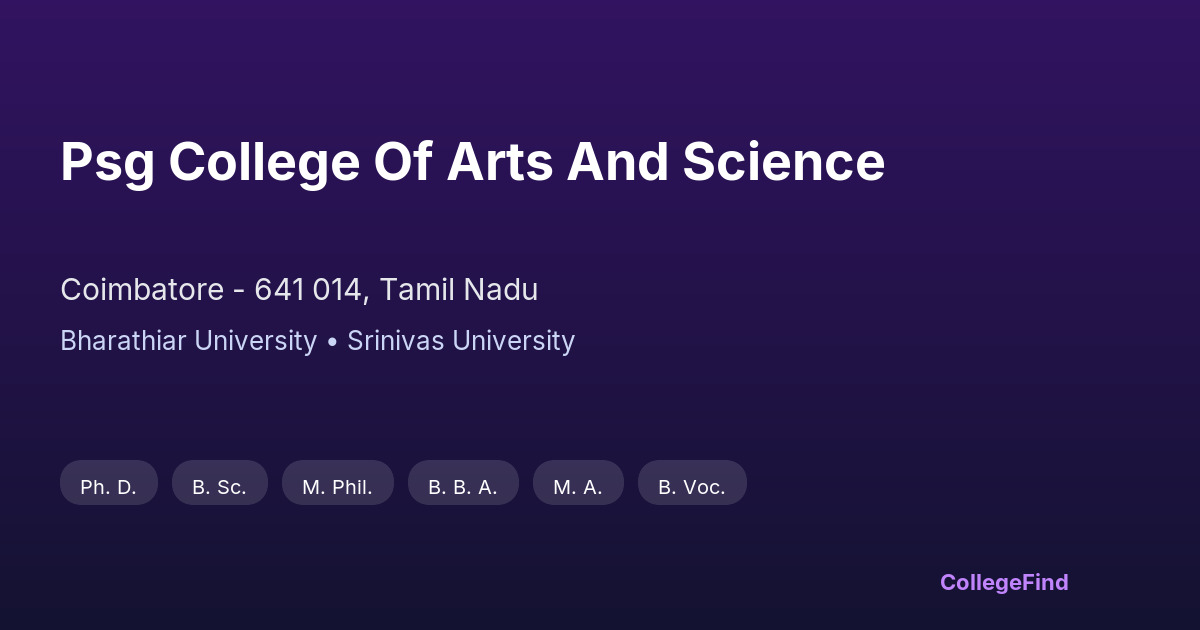 psg college of arts and science