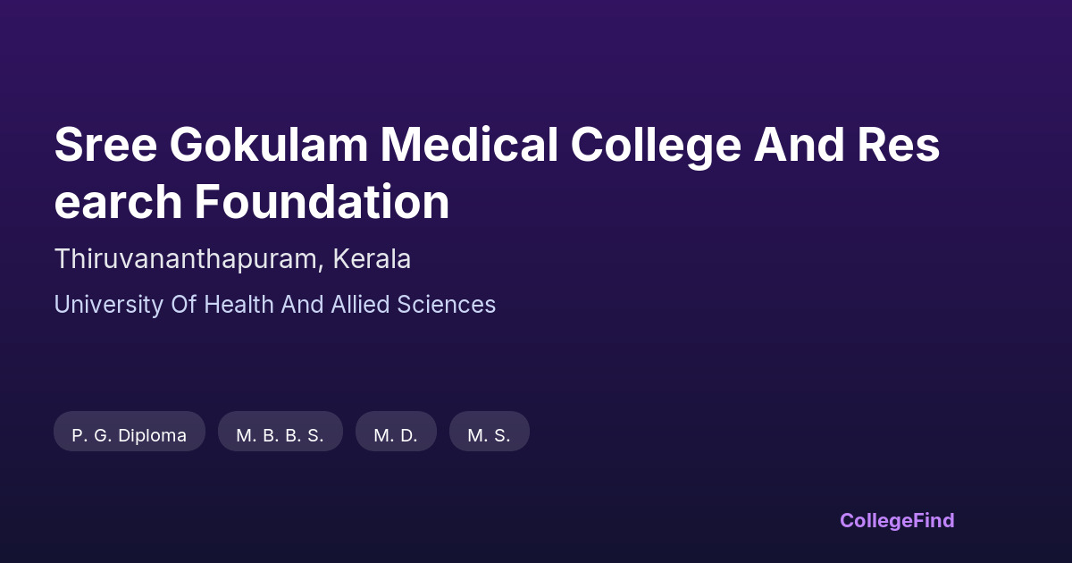 sree gokulam medical college and research foundation