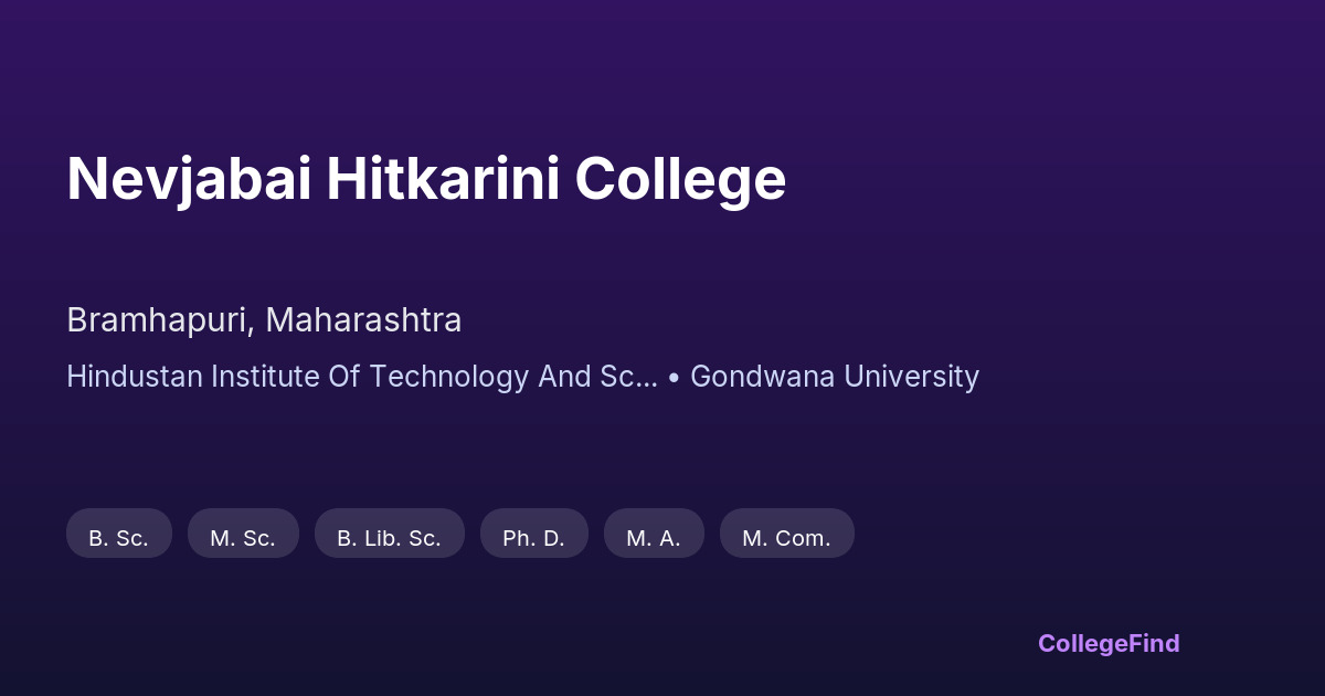 nevjabai hitkarini college