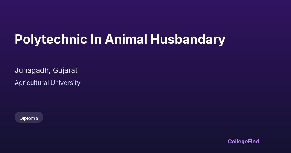 polytechnic in animal husbandary