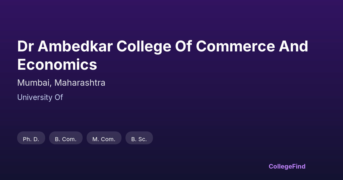 dr ambedkar college of commerce and economics