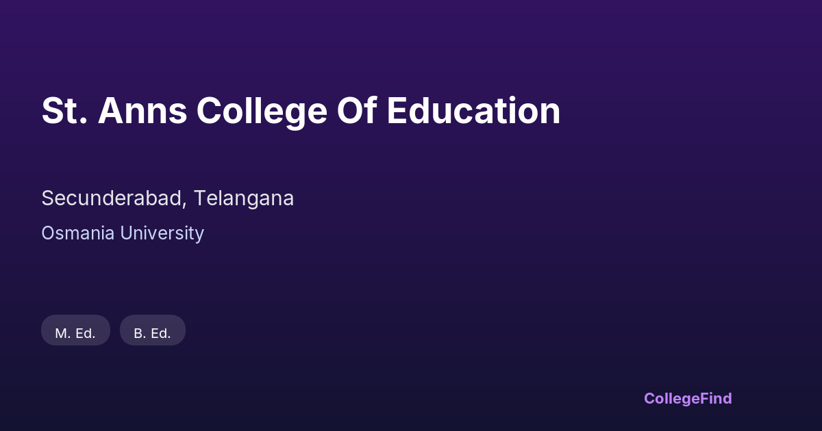 st. anns college of education