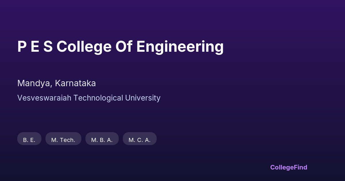 p e s college of engineering