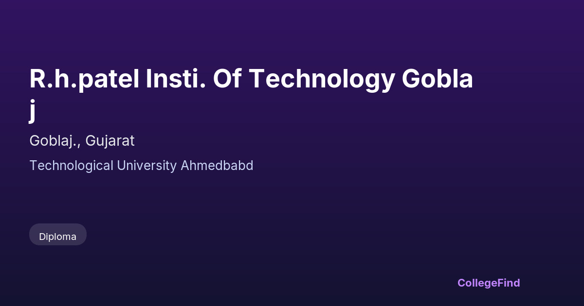 r.h.patel insti. of technology goblaj