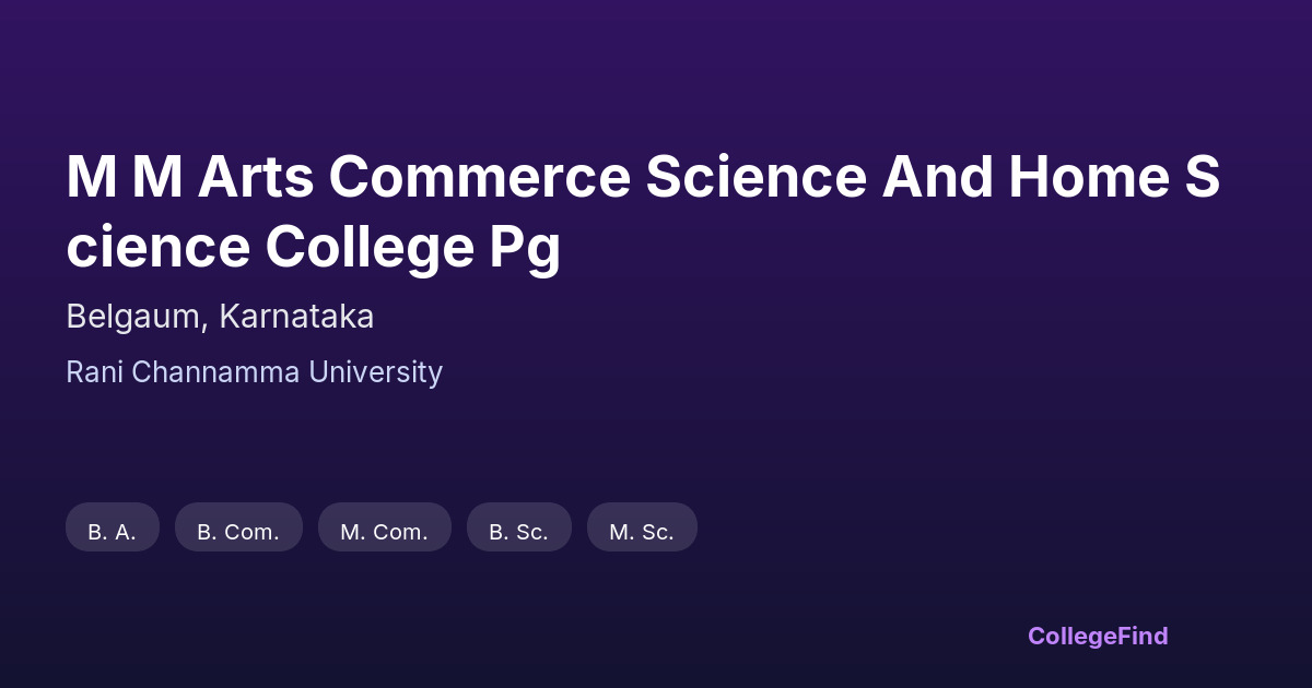 m m arts commerce science and home science college pg