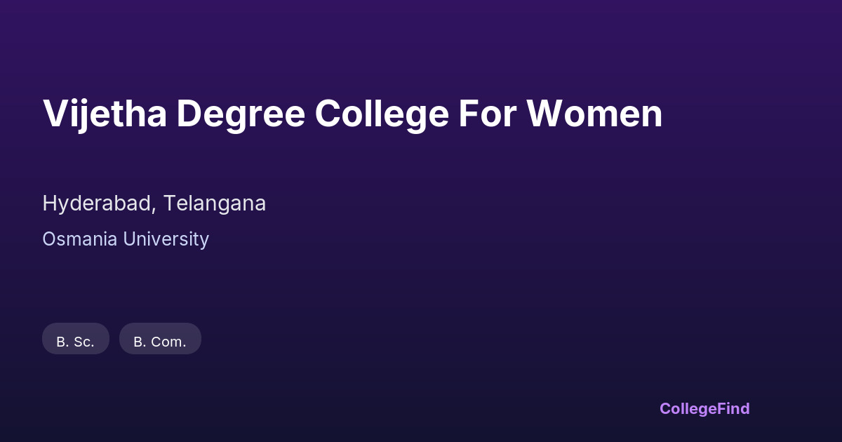 vijetha degree college for women