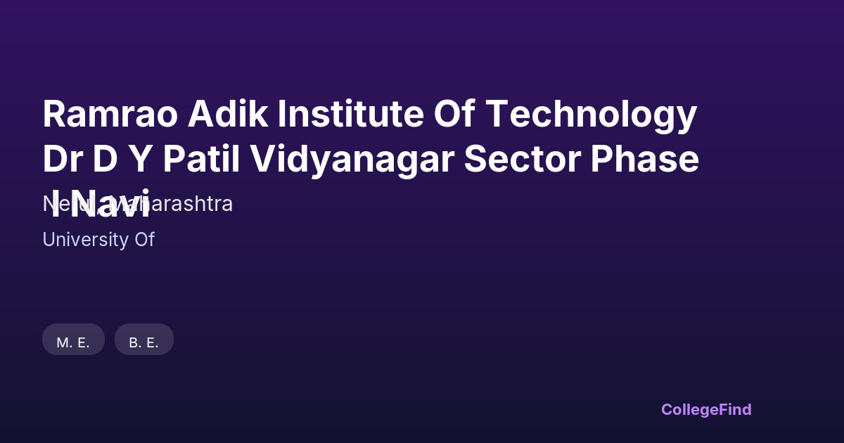 ramrao adik institute of technology dr d y patil vidyanagar sector phase i navi