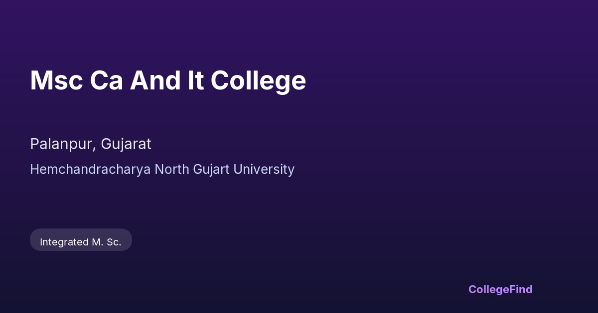 msc ca and it college