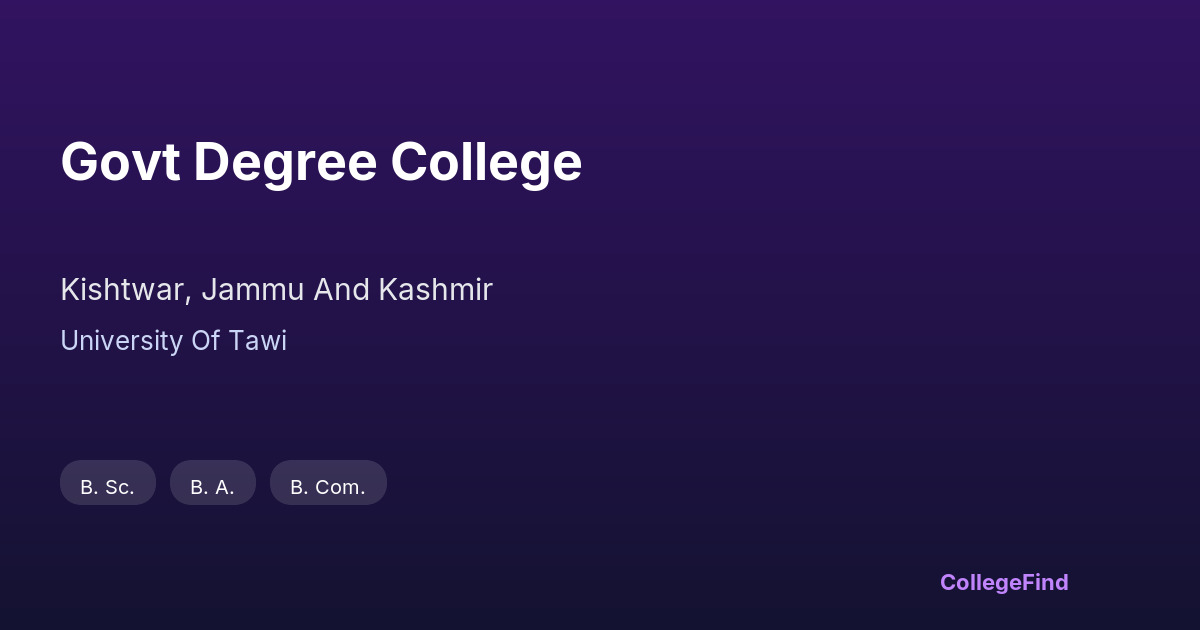 govt degree college