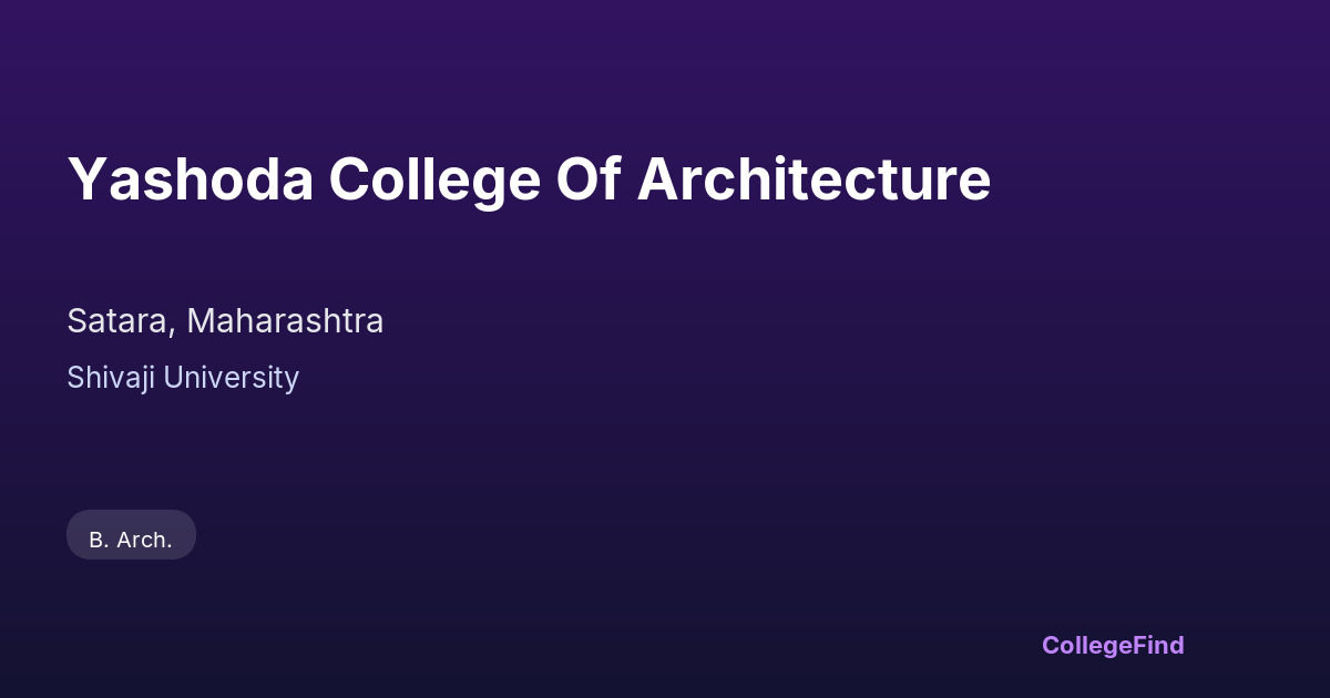yashoda college of architecture