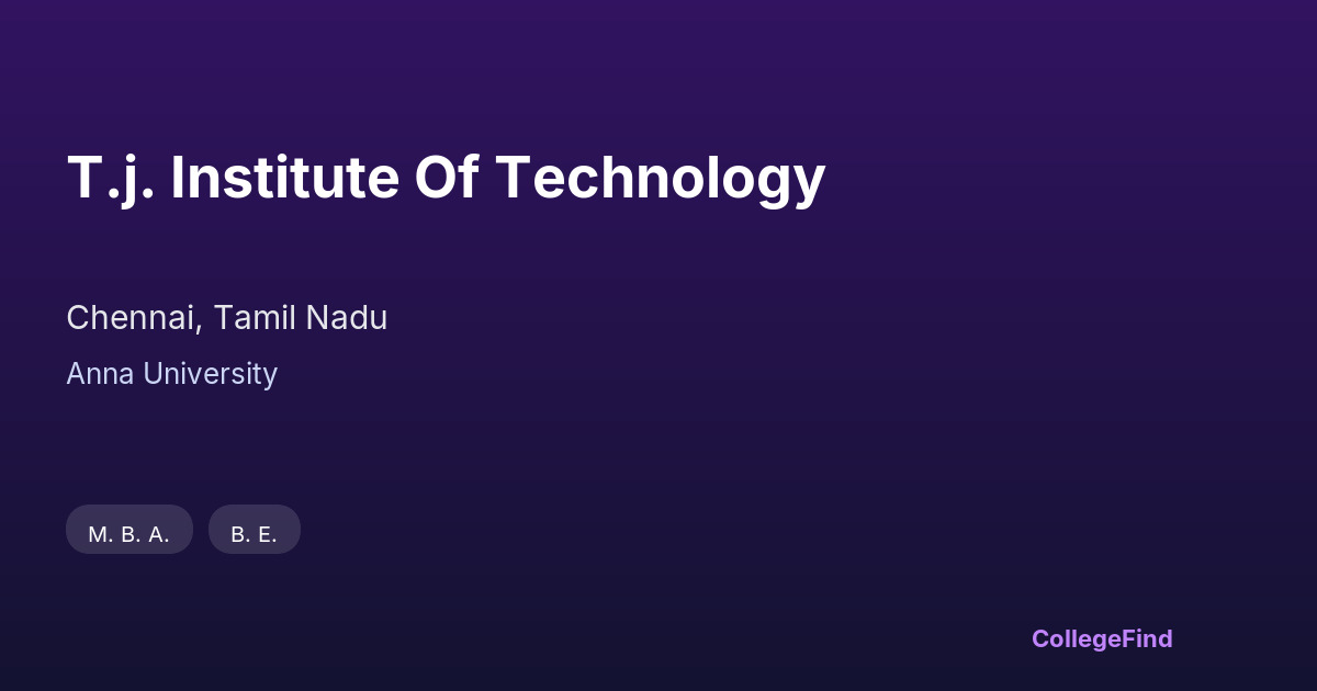 t.j. institute of technology