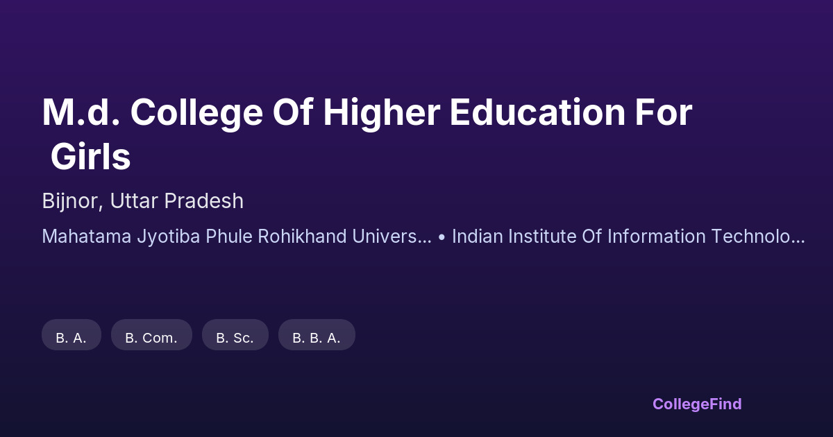 m.d. college of higher education for girls