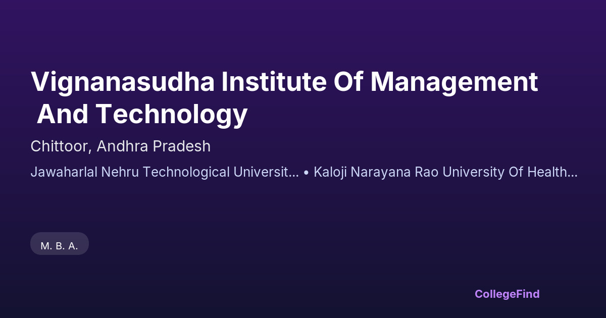 vignanasudha institute of management and technology