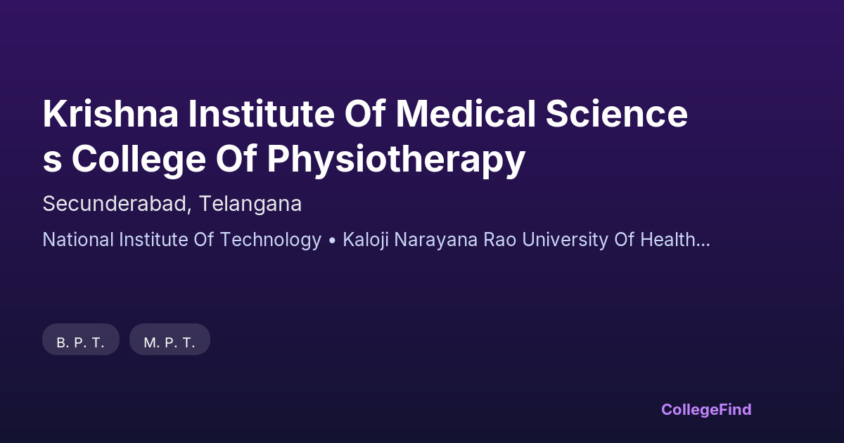 krishna institute of medical sciences college of physiotherapy