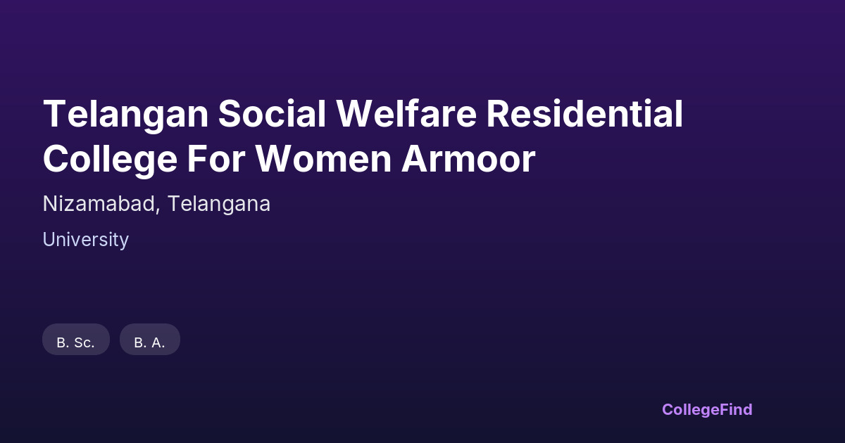 telangan social welfare residential college for women armoor
