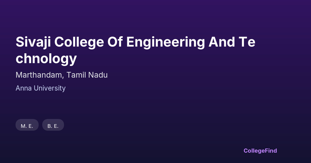 sivaji college of engineering and technology