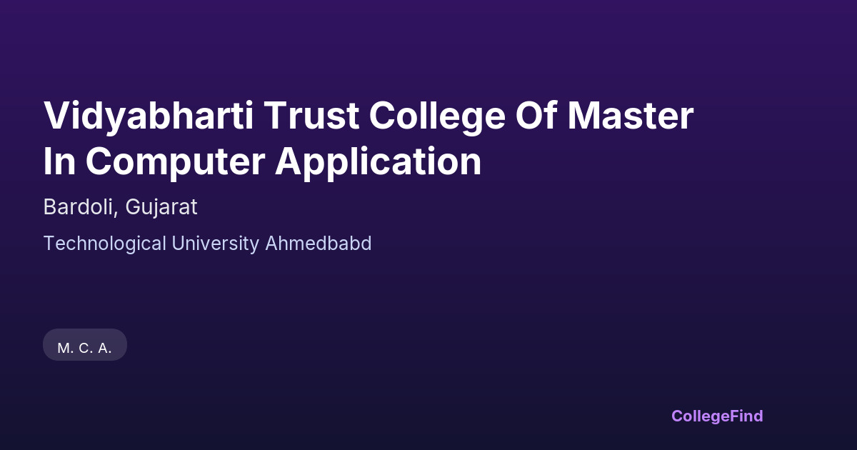 vidyabharti trust college of master in computer application