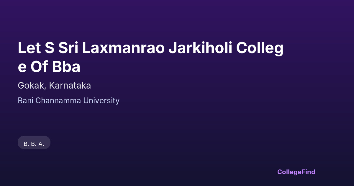 let s sri laxmanrao jarkiholi college of bba