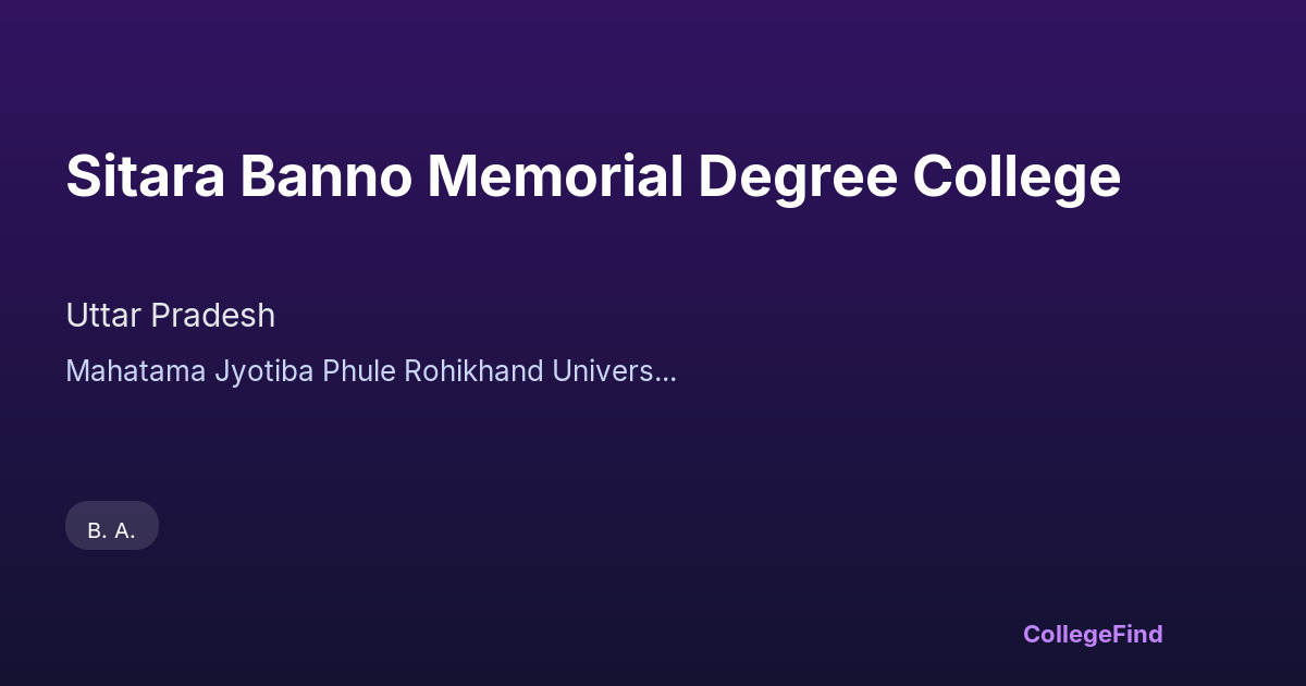 sitara banno memorial degree college