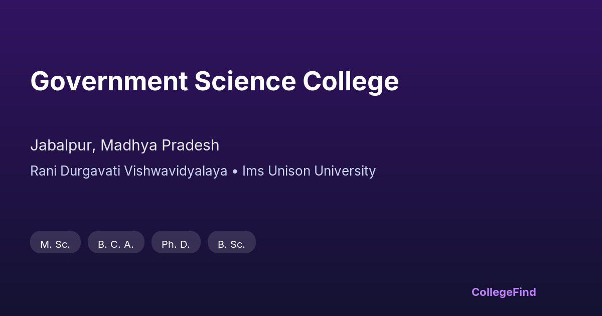 government science college
