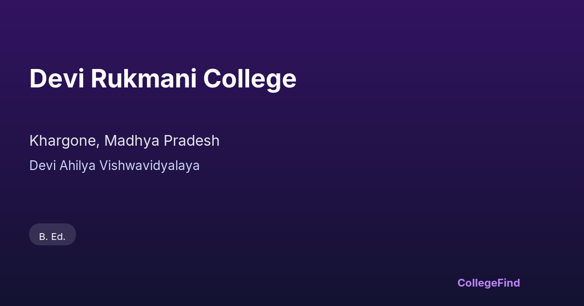 devi rukmani college